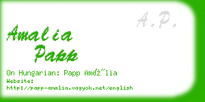 amalia papp business card